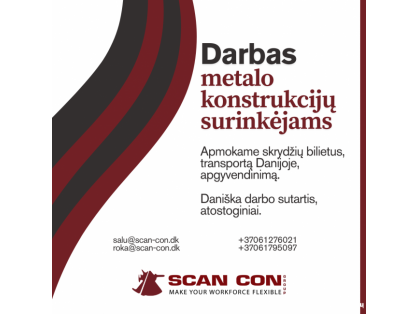  Darbas metalo konstrukcijų montuotojams 